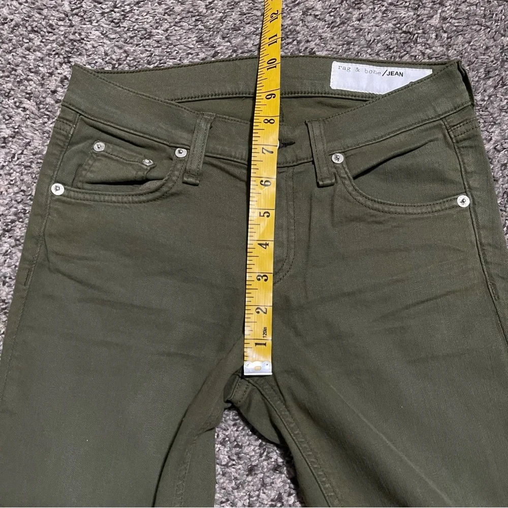 Rag & Bone‎ Mid Rise Skinny Army Olive Green Jeans Size 25 - Picture 11 of 14